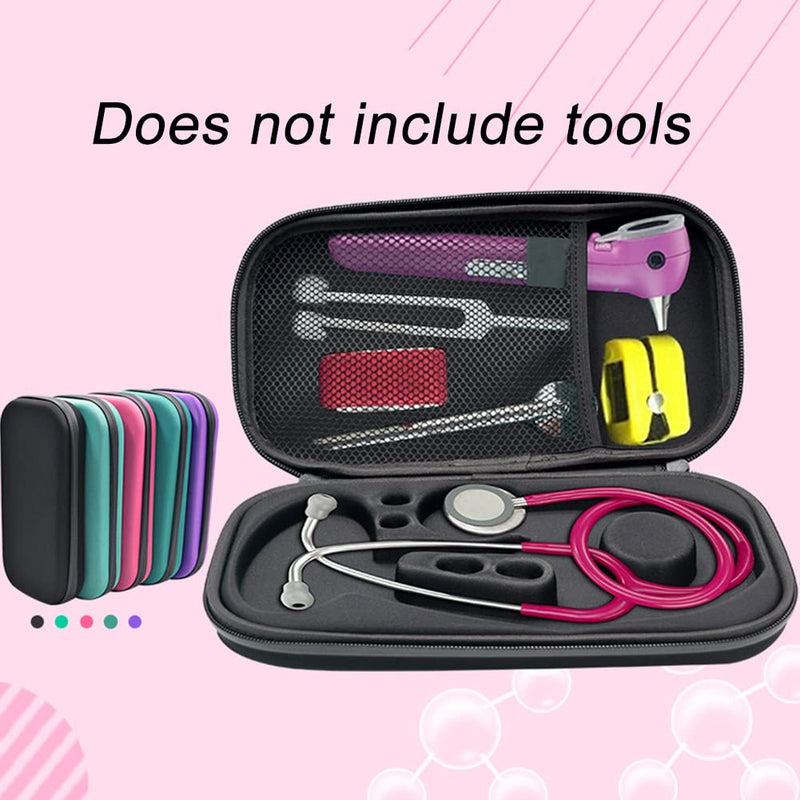 [Australia - AusPower] - KASCLINO EVA Hard Stethoscope Case, Stethoscope Storage Box, Multi-Function EVA Carry Storage Organizer Box with Extra Mesh Pockets for Small Accessories, Device NOT Included(Black) Black 