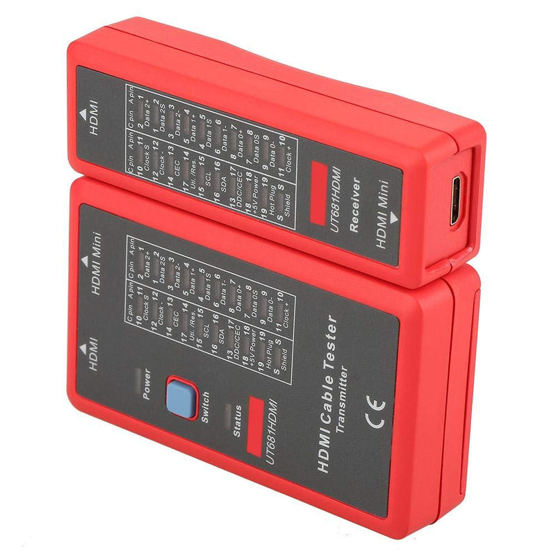 [Australia - AusPower] - Oumefar HDMI Mini-HDMI Battery Operated Data High Definition Cable Tester Continuity Checker 20 LED Light Status Indictor to Check Disorder Short Open and Cross Connection 