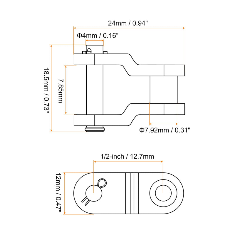 [Australia - AusPower] - uxcell 4Pcs #40 Chain Offset Half Link Roller 1/2" Pitch Stainless Steel Standard Chain End Connector Split Links for 08A Chain 1/2-inch 