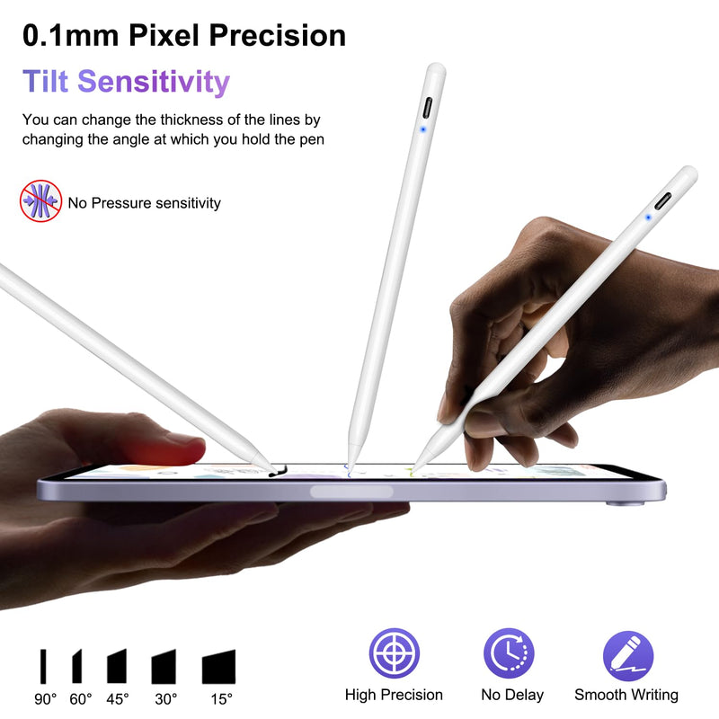 [Australia - AusPower] - Wireless Charging Pencil 2nd Generation, Pencil for iPad 2nd Generation Stylus Pen for iPad Pro with Palm Rejection Tilt Sensitivity, Pen for ipad Compatible with iPad/Mini/Air/Pro 11"&12.9",White White 