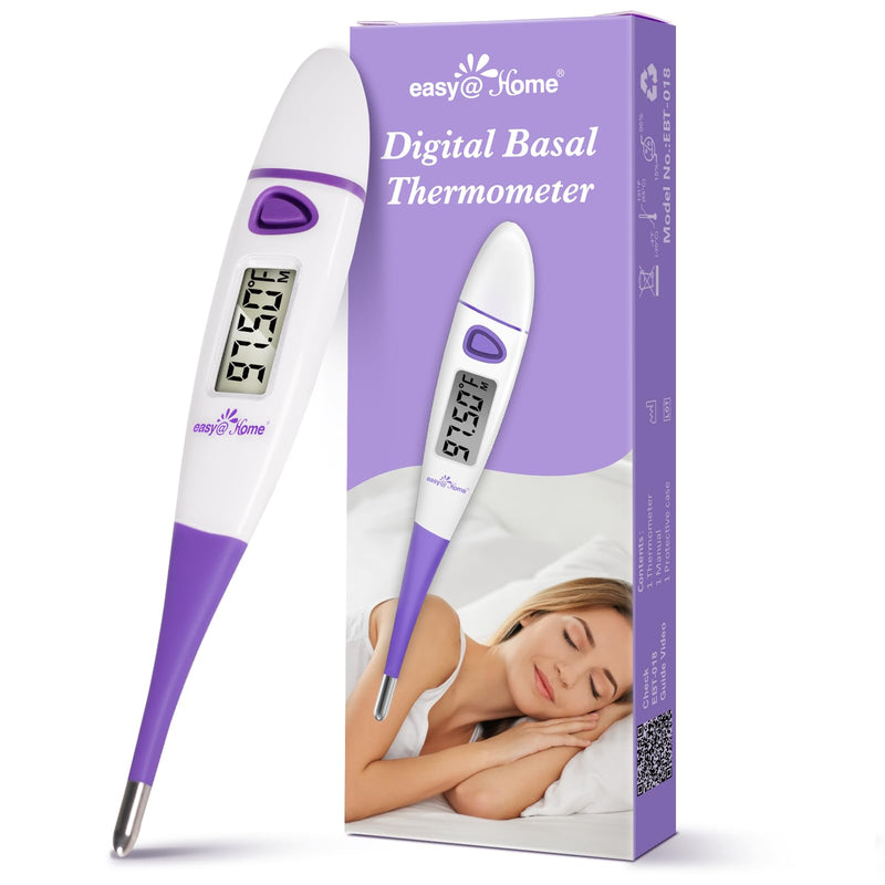 [Australia - AusPower] - Easy@Home Basal Body Thermometer: BBT for Fertility Prediction with Memory Recall- Accurate Digital Basal Thermometer for Temperature Monitoring with Premom App - EBT-018 