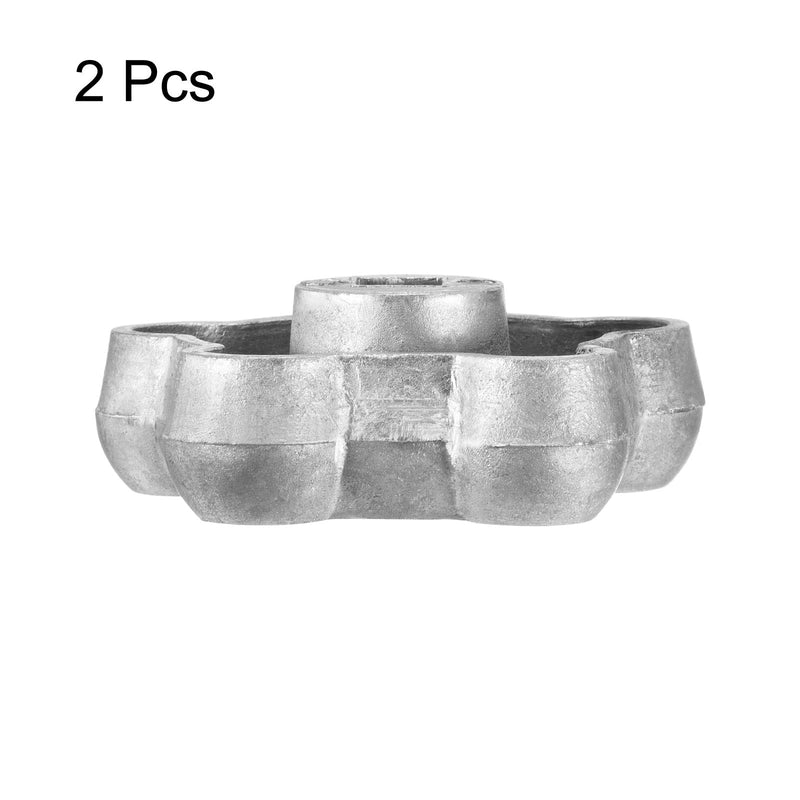 [Australia - AusPower] - PATIKIL 64mm Diameter Hand Wheel, 2 Pack Aluminum Alloy Control Switch Replacement Handle for Gas Cylinder, Silver Tone 