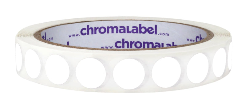 ChromaLabel 1/2 Inch Round Colored Stickers, Removable Sticky Dots Color Coding Labels, Small Round Stickers - 1000 Sticker Labels per Roll, White Sticker Dots 1/2"