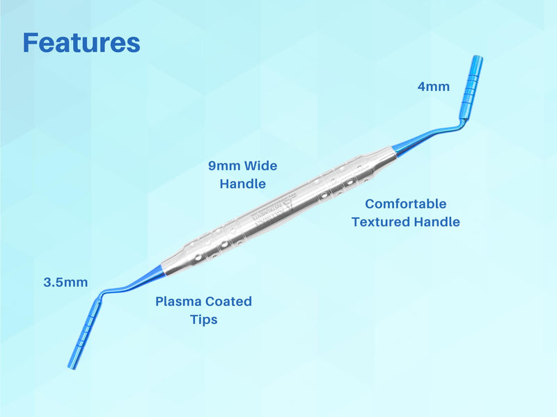 [Australia - AusPower] - Dental Implant Bone Graft Plugger Grisdale Condenser Double Ended Working Tips (3.5mm & 4mm) 3.5mm & 4mm 