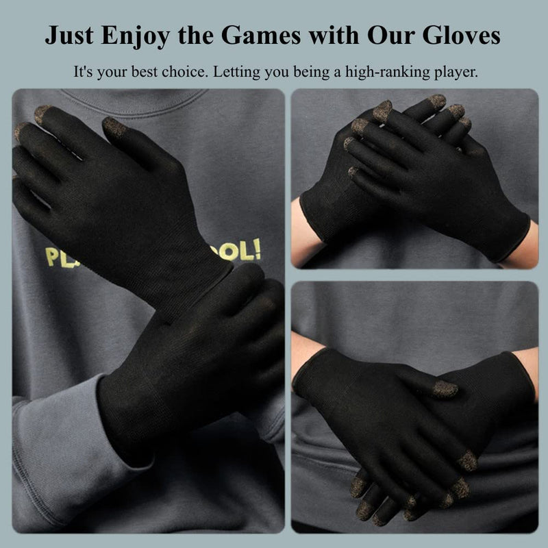 [Australia - AusPower] - Touchscreen Gloves for Sweaty Hands, High-Sensitive Anti-Sweat Breathable Seamless Gaming Gloves for Tablet iPad/Mobile Phone PUBG Game Gloves for Gaming 