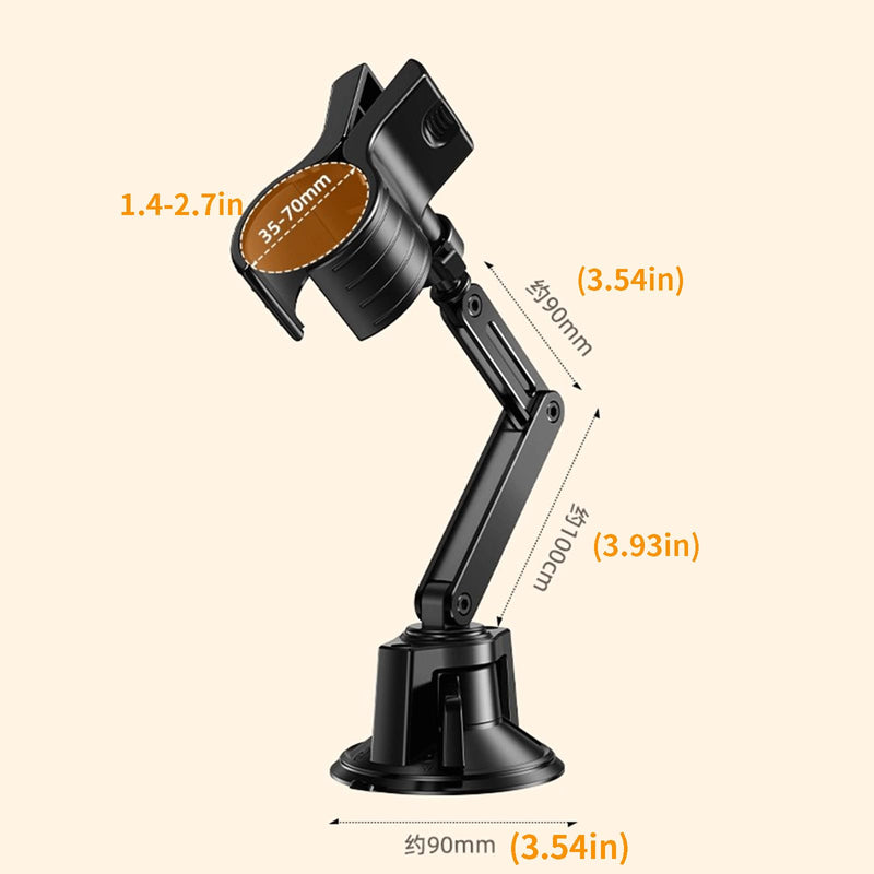 Adjustable Shower Head Holder, Large Size Strong Suction Cup Handheld Shower Wand Holder with 360°Rotation & Telescopic Arm,Wall Mount for RV/Bathroom, No Drill Adhesive Free Showerhead Mount Hanger