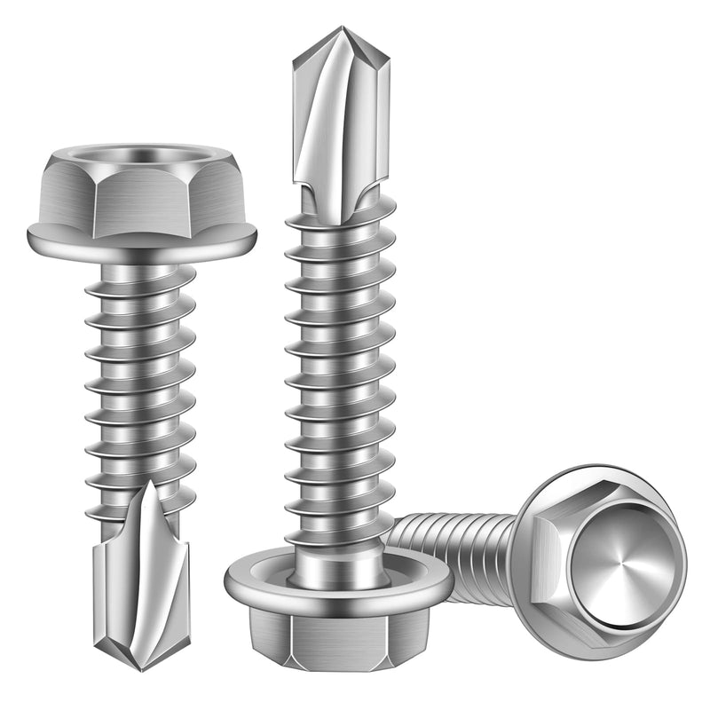 [Australia - AusPower] - #10 x 3" (1/4" to 3" Available) Hex Washer Head Self Drilling Sheet Metal Screws with Drill Point, Stainless Steel 410, 50 PCS #10 x 3" 