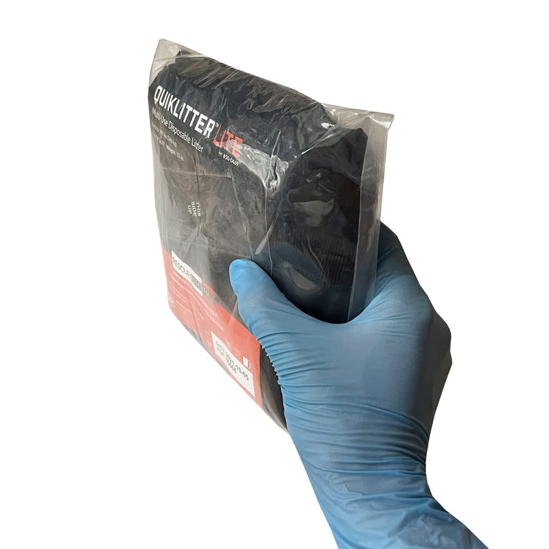 [Australia - AusPower] - Rescue Essentials Quiklitter Lite, Black Nylon Handles, Nylon Fabric, 750 Lb Rated for Patient Transport and casualty Evacuation, Vacuum Sealed for Small Cube Space 