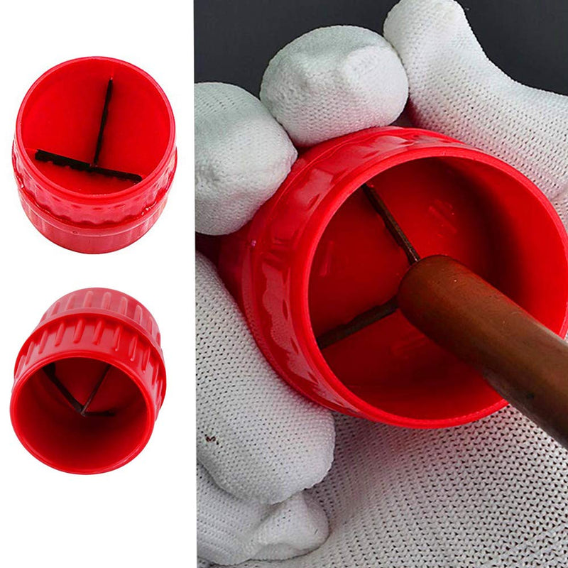 [Australia - AusPower] - Her Kindness 2 in 1 Copper Pipe Deburring for Cu+Plastic 5 mm - 38 mm Plastic Body (1 Piece) 5mm-38mm Red 