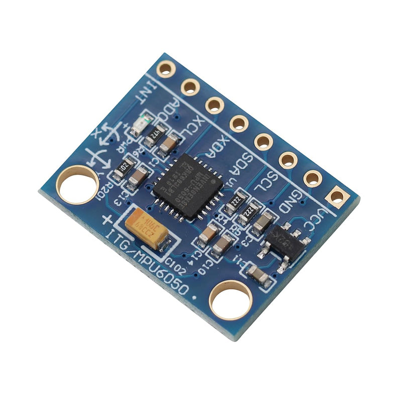 2PCS MPU-6050 GY-521 3 Axis Gyroscope Accelerometer 6 DOF 16 Bit Sensor Module AD Converter Data Output IIC I2C for Motion Detection Game with Pin Header