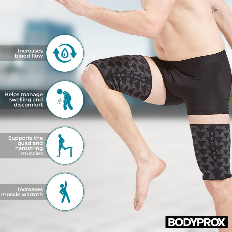 [Australia - AusPower] - Thigh Compression Sleeve(1 Pair), Hamstring Compression Sleeve for Men and Women Medium 
