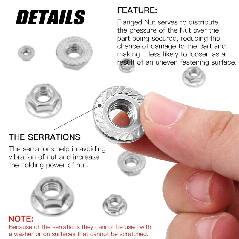 [Australia - AusPower] - M8 x 1.25mm Serrated Flange Hex Lock Nuts, Hincell 75pcs 304 Stainless Steel Serrated Metric Hex Flange LockNuts,Bright Finish Hex Lock Nut M8(75pcs) 