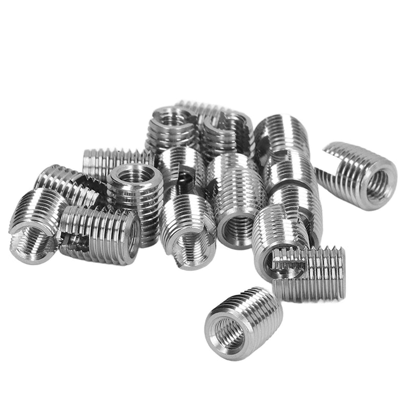 [Australia - AusPower] - 20 Pcs Self Tapping Insert Stainless Steel Slotted Wire Thread Repair Insert with M5x0.8 Female M8x1.0 Male Thread, 12mm Minimum Drilling Depth Quick Thread Insert 