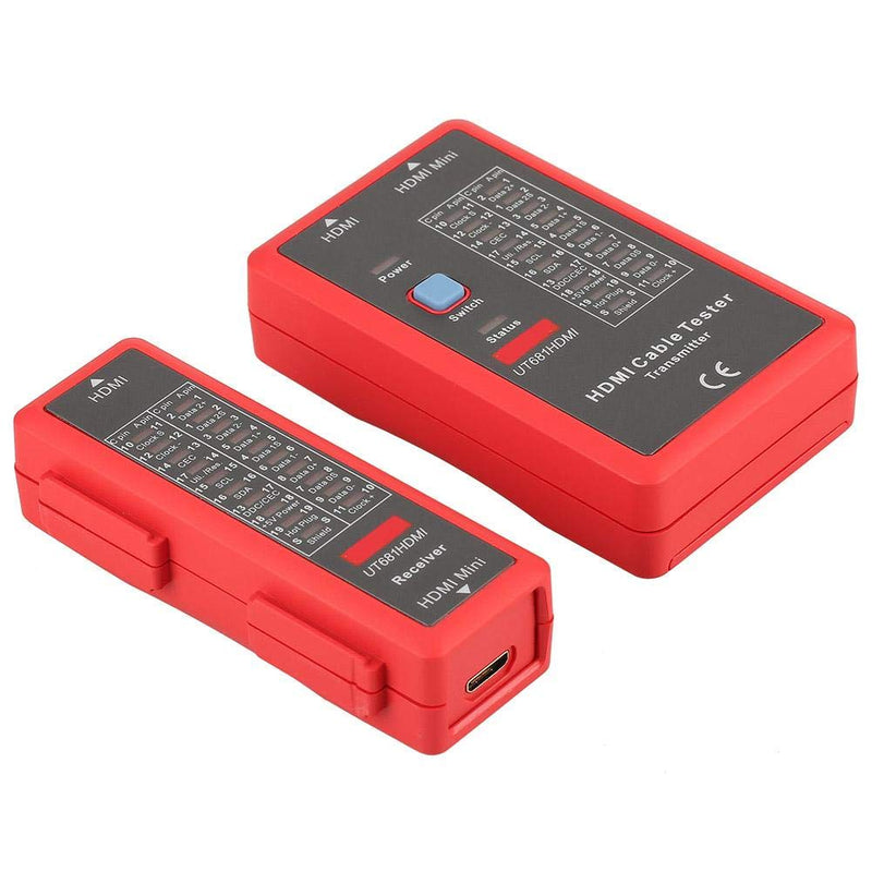 [Australia - AusPower] - Oumefar HDMI Mini-HDMI Battery Operated Data High Definition Cable Tester Continuity Checker 20 LED Light Status Indictor to Check Disorder Short Open and Cross Connection 