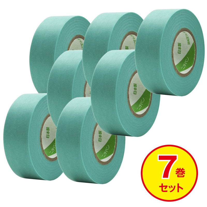 Nichiban Masking Tape, 7 Rolls, 0.7 inches (18 mm) x 6.7 ft (18 m) 222H-18 Green 18mm
