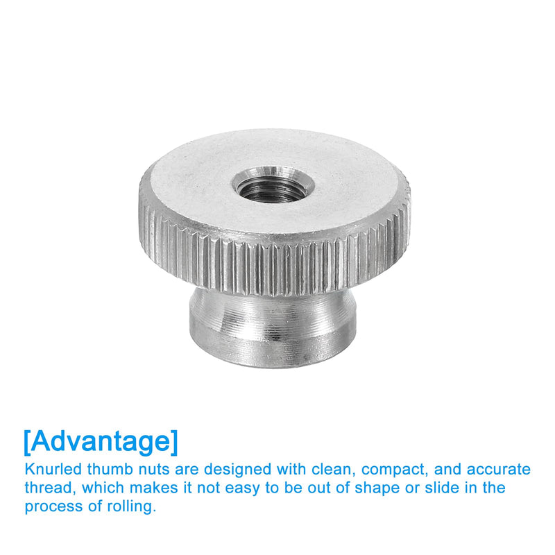 [Australia - AusPower] - uxcell Knurled Thumb Nuts, 3Pcs M5 x D16mm x H10mm Stainless Steel Round Knobs Fasteners Through Hole Hand Screw Nut Silver for 3D Printer Parts, Machine Tools 3 