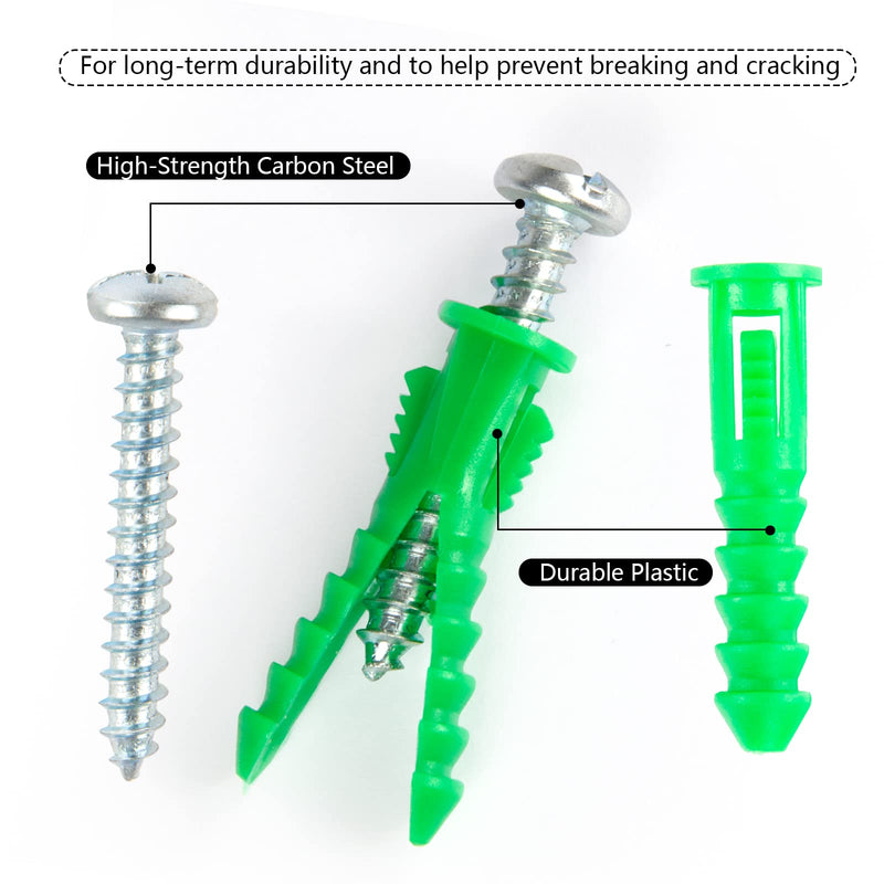 [Australia - AusPower] - Drywall Anchors and Screws Kit 159Pcs, Plastic Wall Anchors Assortment Kit with 3Pcs Drill Bit for Drywall(#6,#8,#10,#14) 