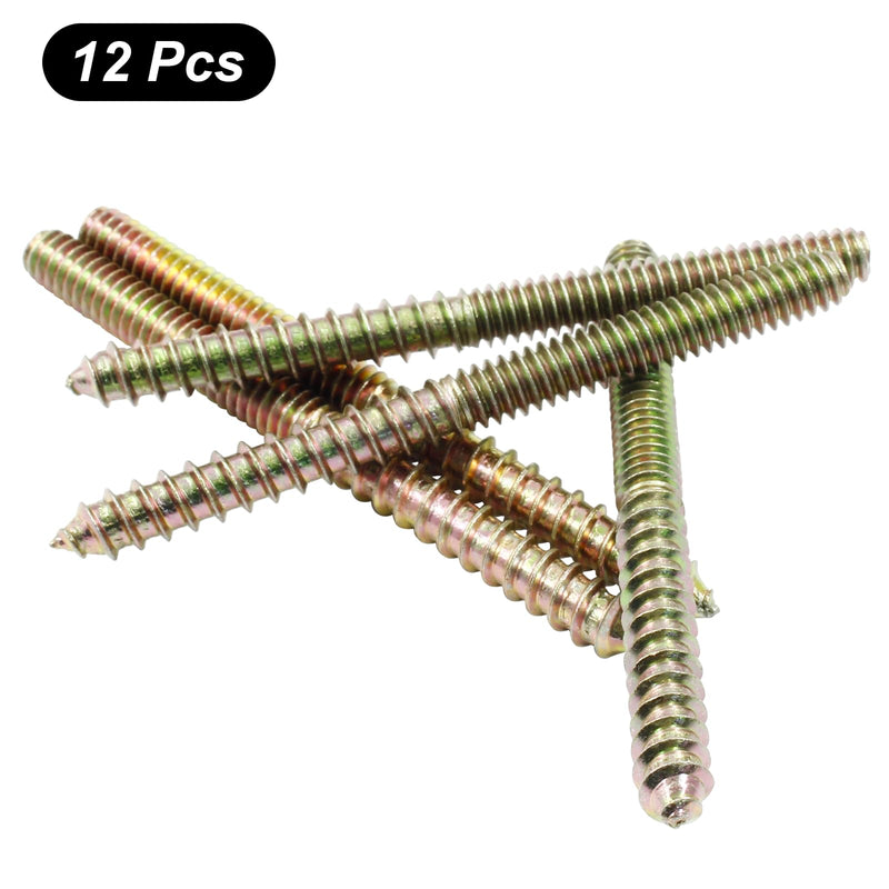 [Australia - AusPower] - 1/4-20 x 3 Inch Hanger Bolts, 12 Pcs Self-Tapping Screw Hanger Bolts Double Headed Bolts Wood Dowel Screw Bolts Furniture Accessories for Wood Joint 1/4-20" x 3" 