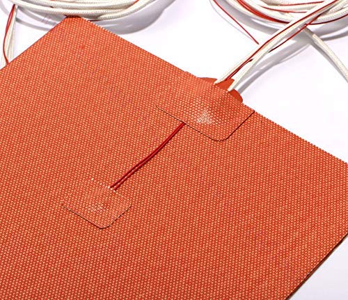 High Temperature Ender-3s Flexible 235x235mm Silicone Heater Heated Bed Build Plate Adhesive Backing + Sensor for Creality Ender-3 Ender 5 Ender 3 Pro 3D Printer (24V 300W) 24V 300W