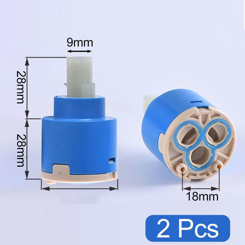 [Australia - AusPower] - 2 Tap Cartridge, Ceramic Cartridge 35 mm, Cartridge 35 mm for Blanco, Mellbree, Ceramic Tap Cartridge for Kitchen Taps, Tap Cartridge, Replacement Cartridge Single Lever Mixer Tap 