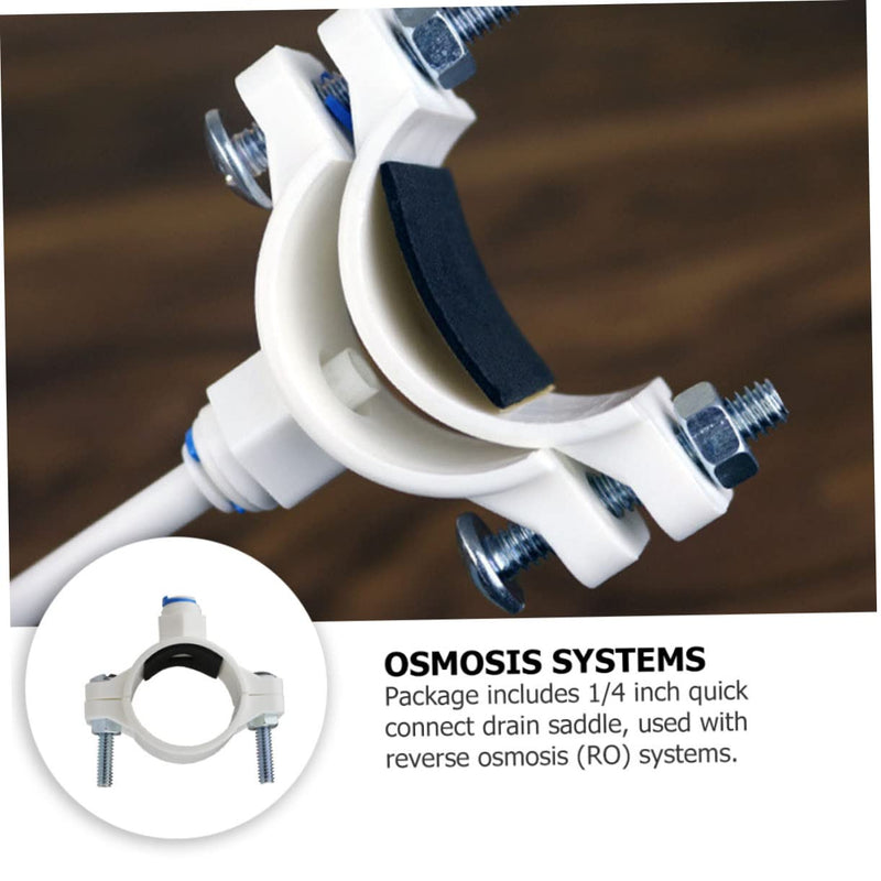 [Australia - AusPower] - OSALADI Mounting Accessories Water Filter for Sink RO Water Filter Water Filter Drain Seat Clamp 1/4 Inch Quick Connect Water Filter Valve Clamp Pom Water Filter Clip White 