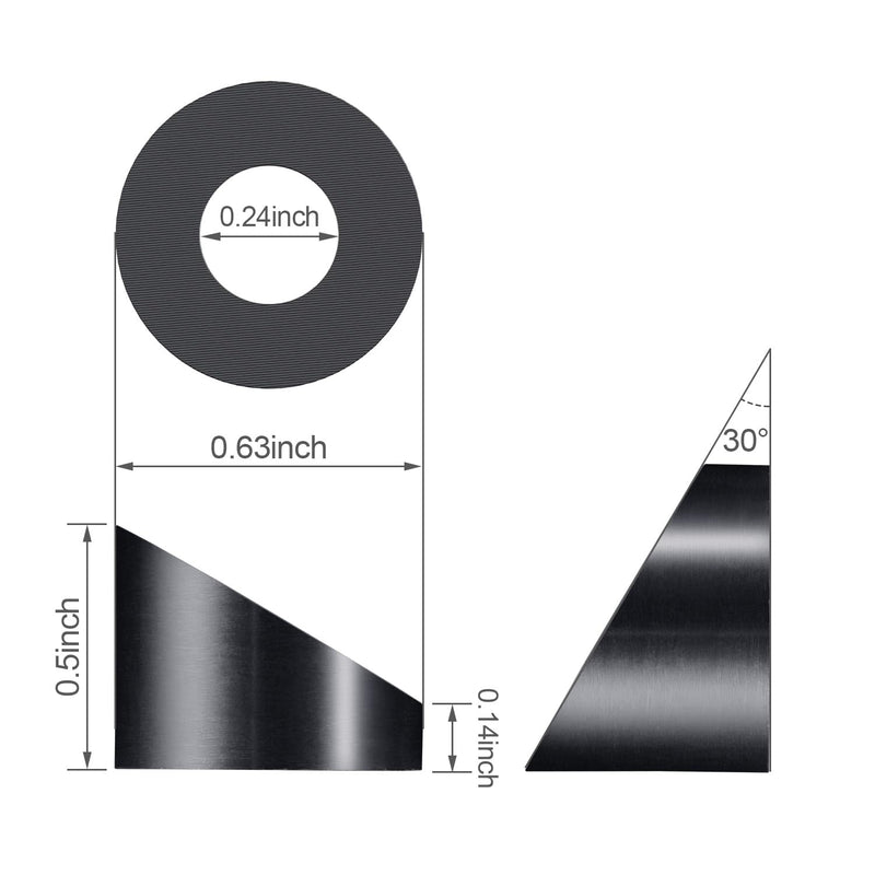 [Australia - AusPower] - 30 Pack 316L 1/4 '' Stainless Steel 30 Degree Angle Beveled Washer for 1/8" to 3/16" OD Deck Cable Railing Kit/Hardware， Marine Grade Wood/Metal/Aluminum Posts, DIY Balustrade AW6 1/4 inch Black 