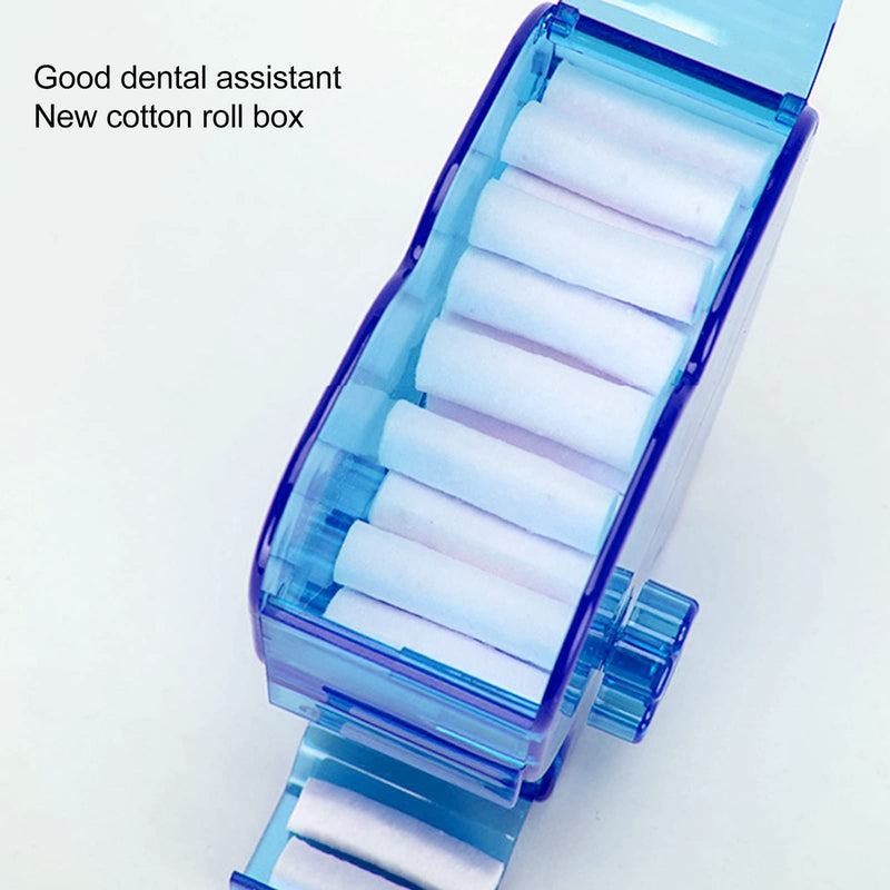 [Australia - AusPower] - YUYTE Cotton Roll Dispenser, Cotton Roll Box, Blue ABS Plastic, Streamlined Design, 
