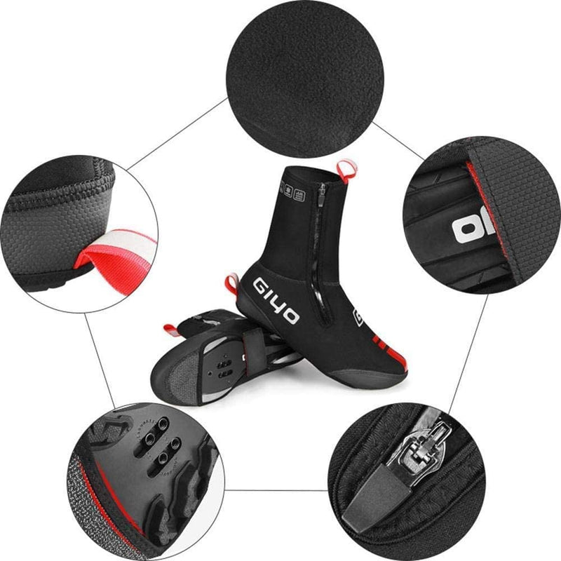 GIYO Cycling Shoes Covers, S-XXXL Neoprene Waterproof and WinterProof Bike Cycling Overshoes for Men Women Road Mountain Bike Booties… Large Black