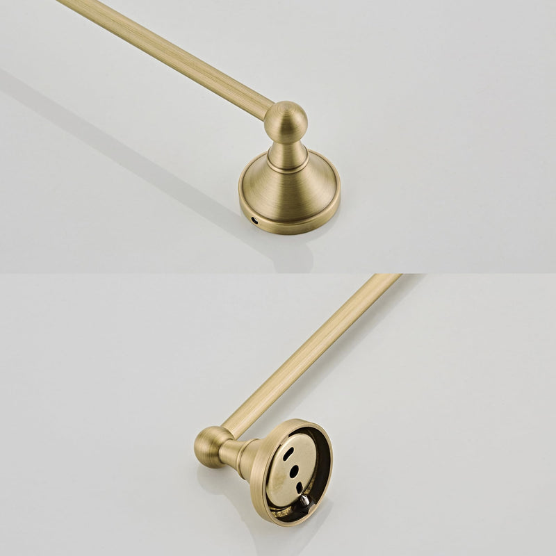 Flybath Towel Bar Rail Single Layer Antique Brass Towels Hanger Holder Wall Mounted 57 cm / 22 Inch, Brushed Bronze