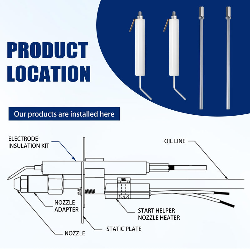[Australia - AusPower] - 5780 Electrode Insulator Assembly for Beckett Oil Burner Electrode Kit - 2 PCS 