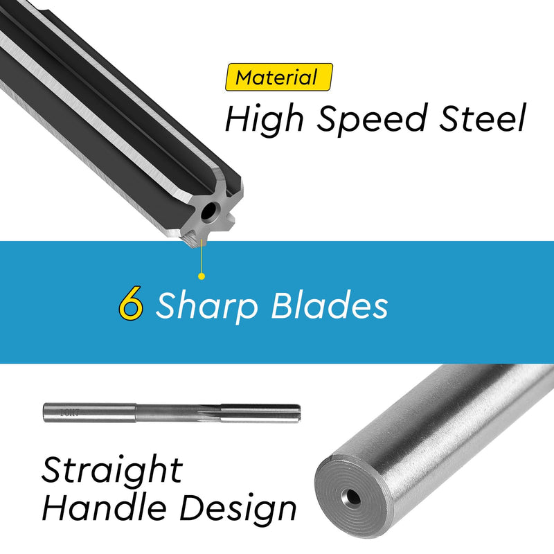 [Australia - AusPower] - SWAWIS 9 Piece H7 Straight Shank HSS Reamer Set, 2-10 mm Machine Reamer for Wood & Metalworking to Improve Accuracy in Drilling Processing H7 2-10 Mm, 9 Pieces 