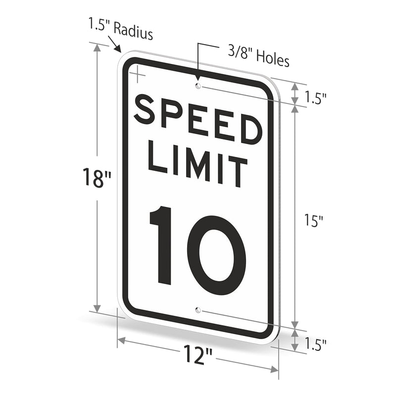SmartSign-K-2081-EG "Speed Limit 10 MPH" Sign | 12" x 18" 3M Engineer Grade Reflective Aluminum 12" x 18" EG Reflective Aluminum