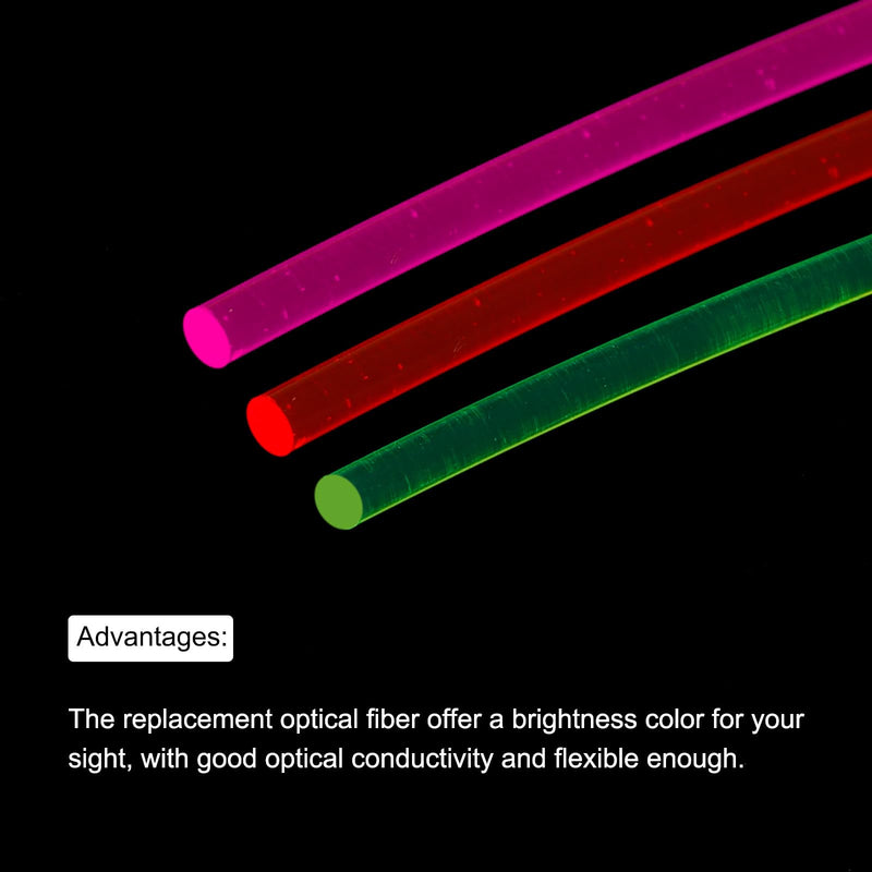 MECCANIXITY Fiber Optic Rods PMMA 1.5mmx25cm for Sight Filament Red, Green, Orange 1 Set Pack of 6