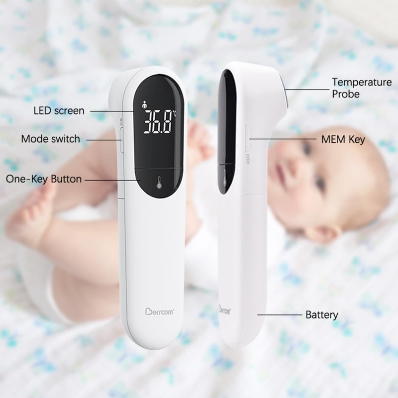 [Australia - AusPower] - Value Bundle with Berrcom Digital Thermometer DT008 and Berrcom No Touch Forehead Thermometer for Adults and Kids JXB315 