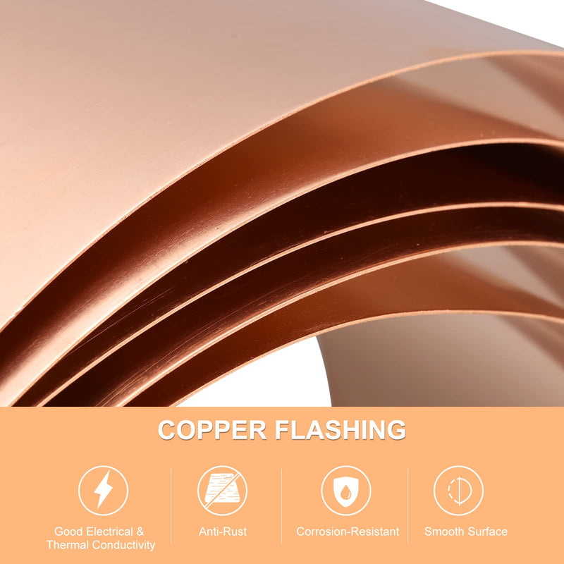 uxcell Copper Sheet Roll 3500mm x 50mm x 0.6mm, 99.9% Pure Copper Strip Copper Flashing Metal Foil Plate for Electricity DIY Projects (Multiple Sizes)