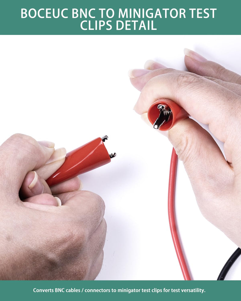 [Australia - AusPower] - BNC Test Leads, BNC (F) to Alligator Clip, Test Lead Breakout Cable for Multimeter, 5A Current Rating, 1 Pack Female Plug 