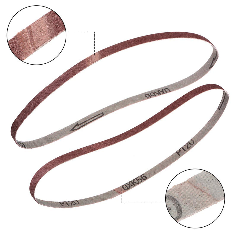 [Australia - AusPower] - uxcell 3/8-inch X 21-inch(9mm X 533mm) Sanding Belt 120 Grit Aluminum Oxide 12pcs 