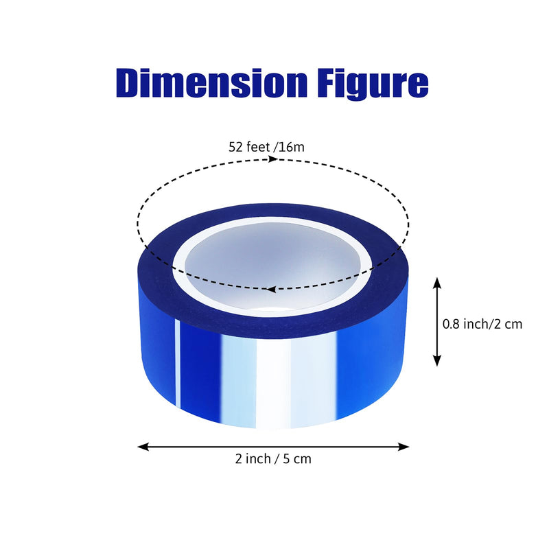 4 Rolls 20mm x16m(52FT) Blue Heat Tape High Temperature Heat Resistant Tape Heat Transfer Tape for Heat Sublimation Press Vinyl,No Residue