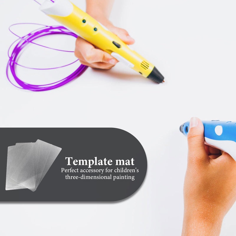 [Australia - AusPower] - VILLCASE 10pcs Transparent 3D Pen Mat, 3D Pen Accessories Drawing Tool Frames Canvas Prints Children Painting Supplies 3D Pen Drawing Mat DIY Painting Template Copying Board 