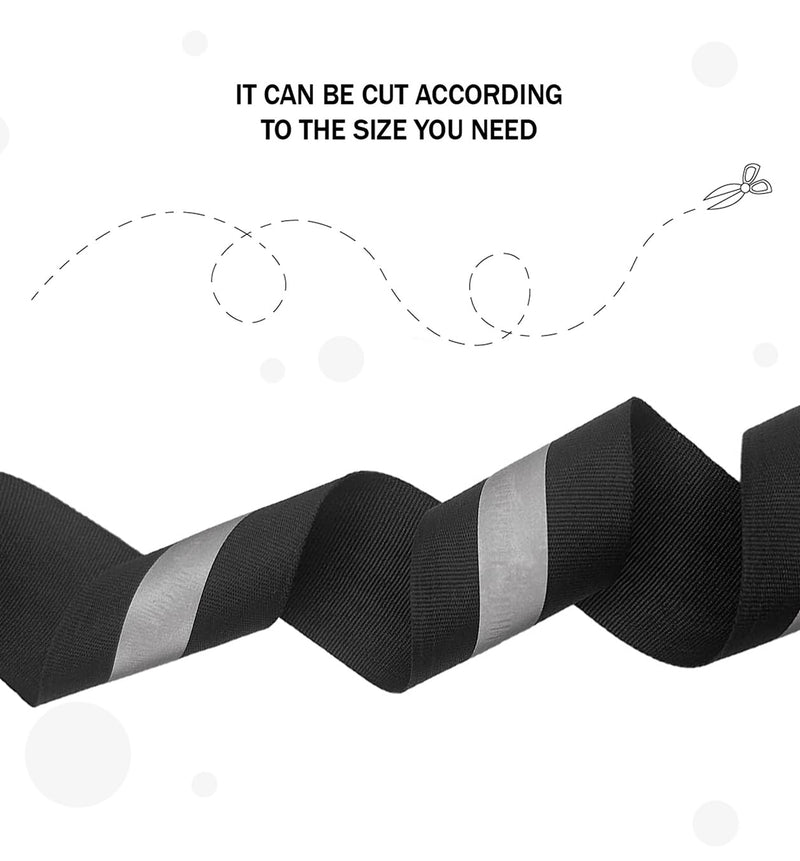 2'' Width Black Reflective Tape - 3 Yard Safety Tape for Clothes, School Bags, Raincoats - High Visibility Reflective Ribbon for DIY Decoration 2" x 9 ft
