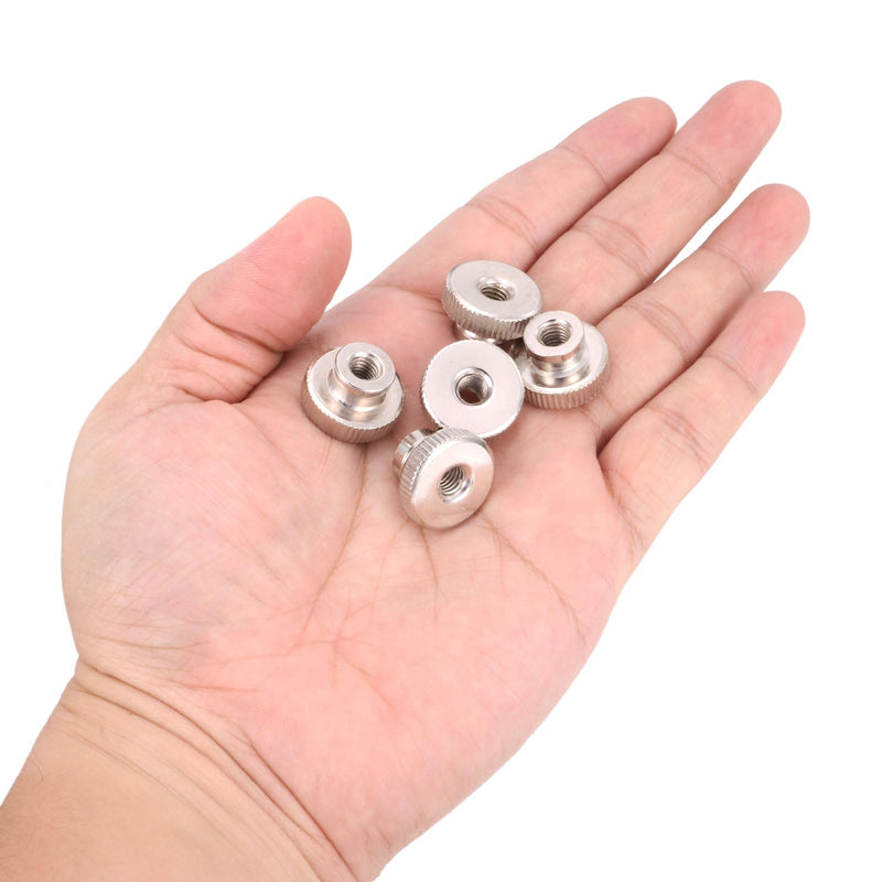 [Australia - AusPower] - uxcell Knurled Thumb Nut, 10Pcs M6x1mm Iron Round Knobs Fasteners for 3D Printer Parts, Silver Tone M6 10 