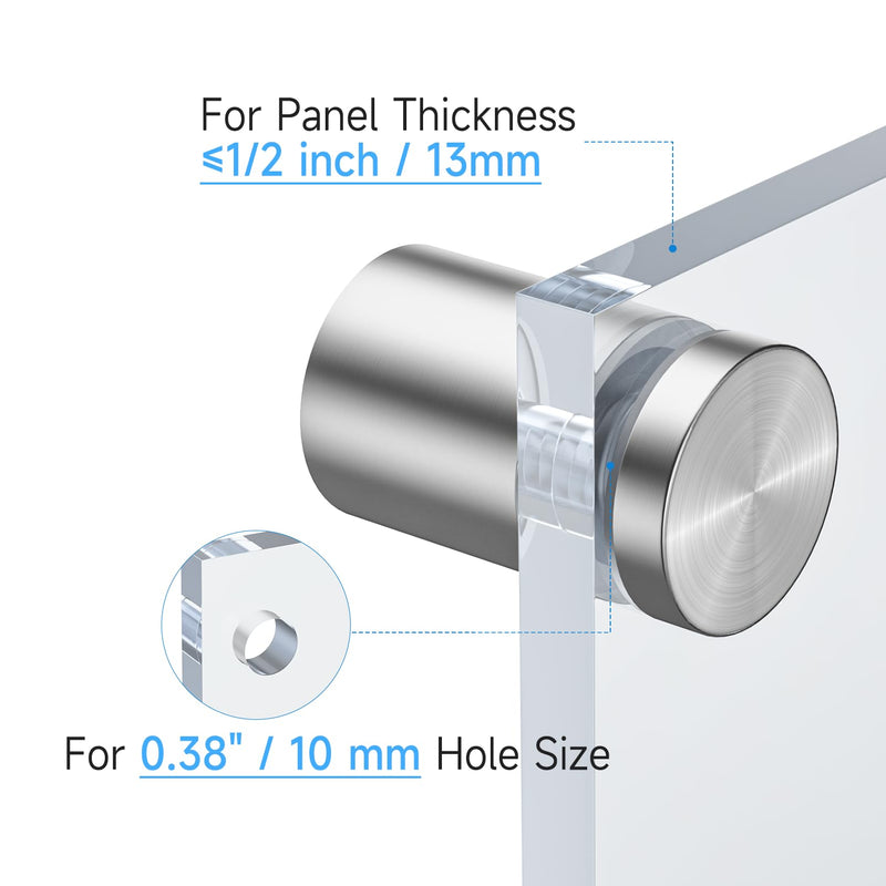 [Australia - AusPower] - LuckIn 8 Pack Standoff Screws for Acrylic (1 in. Dia x 1 in. L), Stainless Steel Stand Off Wall Mounts Hardware for Sign Holder, Silver 1 x 1 inch 
