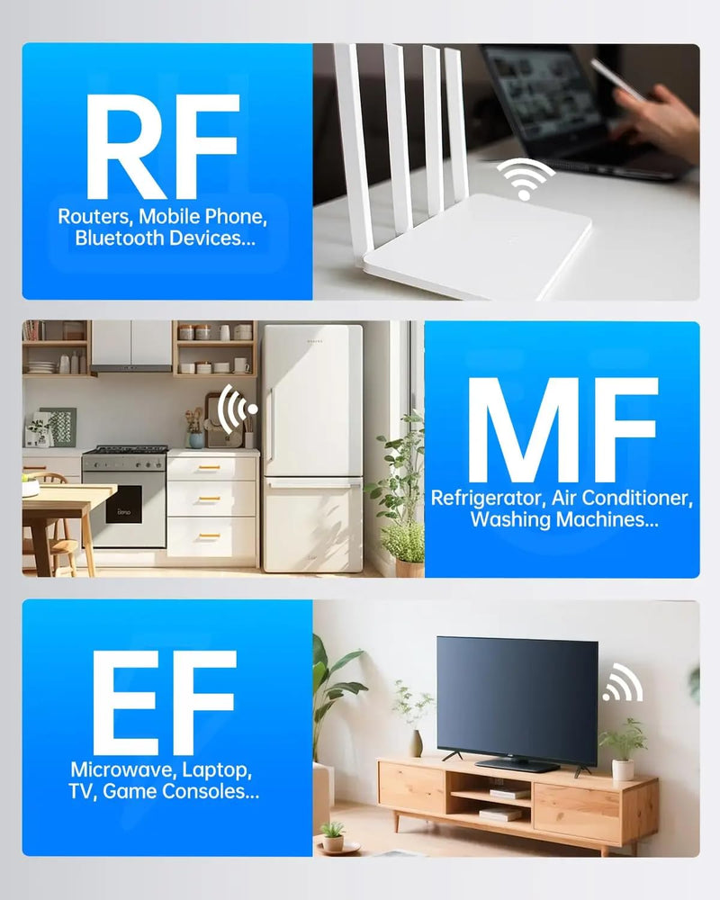 4-in-1 EMF Meter ERD-10 Electromagnetic Field Detector for EF-RF-MF Temperature Measurement