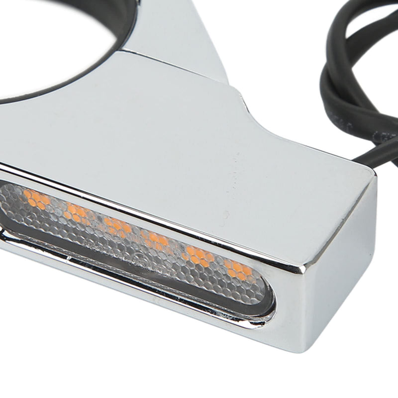 Motorcycle LED Turn Light, 2 Wires 12V Motorcycle Turning Indicator Energy Saving for 41mm Fork Tubes (Electroplating)