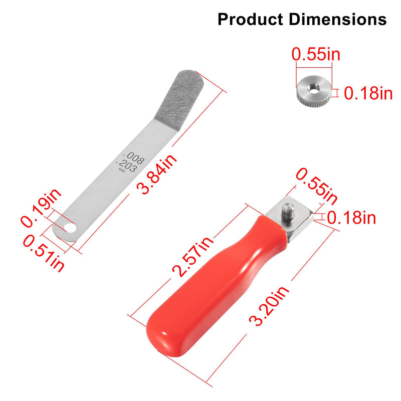 [Australia - AusPower] - A308 Offset Valve Tappet Gauge Set, 11-Blades Feeler Gauge/Feeler Blade with Two Handles (0.004" to 0.014") 