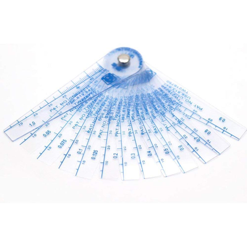 [Australia - AusPower] - BESNIN Plastic Feeler Gauge 13 in 1 Gap Measuring Tool 0.05-1 mm Metric and Inch Marked for Measuring Gap Width Thickness 