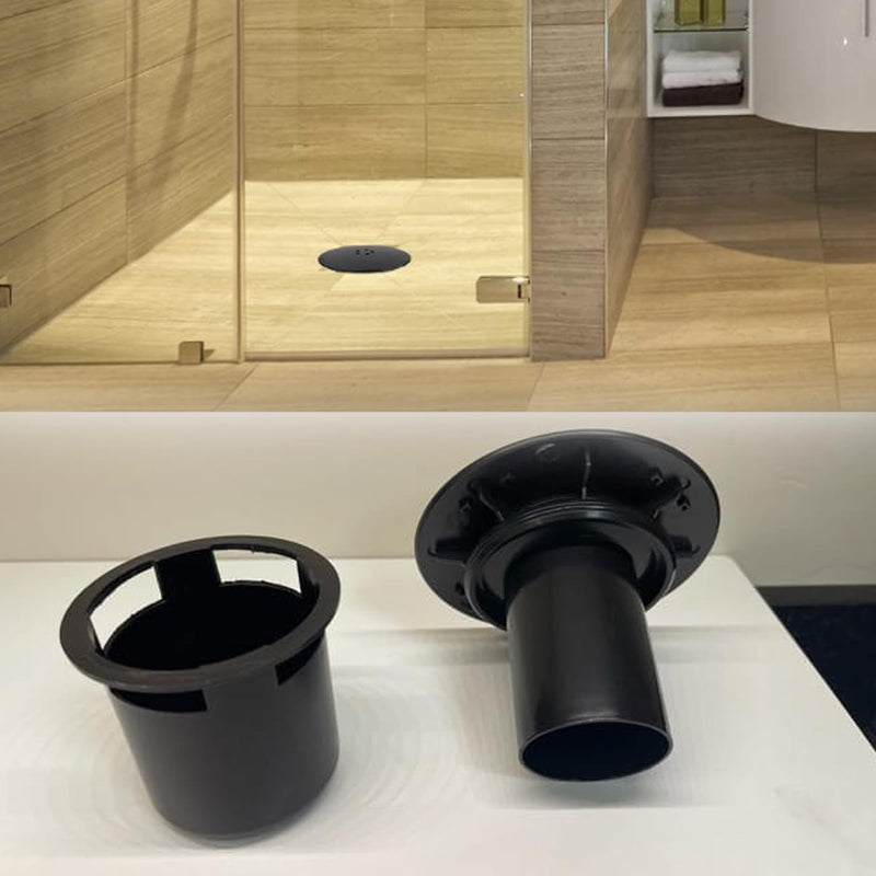 [Australia - AusPower] - ANBOO Shower Drain Black 90mm/115mm Universal Chrome Plated Replacement Shower Drain Quick Flow 