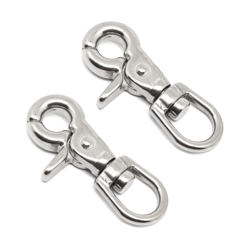 [Australia - AusPower] - 2 Pcs Trigger Snaps Swivel Hooks 2 3/5", Heavy Duty 316 Stainless Steel Trigger Clips for Marine, Flag, Dog Leash 