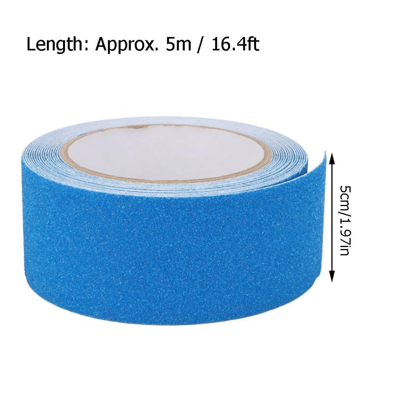 Anti-Slip Adhesive Tape 2inch x 16.4ft – PVC Safety Floor Grip Tape for Stairs, Tile, Shower, Bathtub - Extra Non-Skid Surface(Blue) Blue