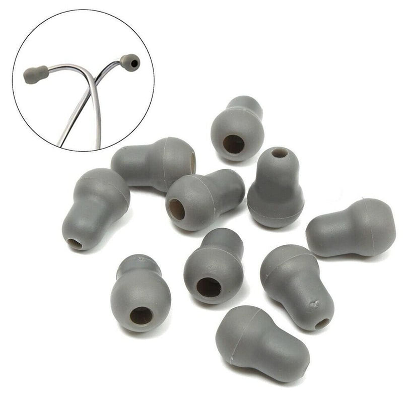 [Australia - AusPower] - 10Pcs Silicone Soft Earplug Eartips Earpieces for Littmann Stethoscope Reusable Grey 
